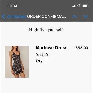 Brand new reformation small mini dress with slit